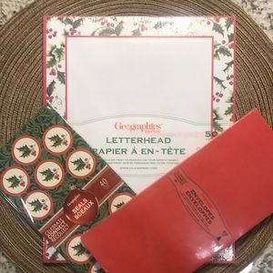 Christmas Holly Letterhead Envelopes Seals